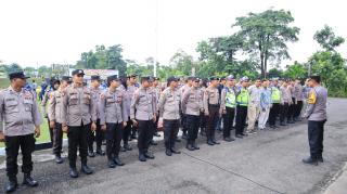 Apel Rutin Operasi Mantap Brata Lancang Kuning Polres Kuansing Dalam Rangka Mewujudkan Pemilu Damai 
